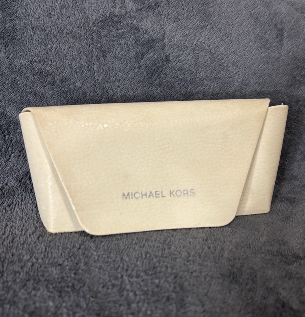 Michael Kors Eyeglasses Sunglasses Hard Case Cream Ivory w/ Cloth & Papers